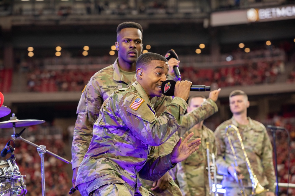 US Army Rappers and Commercial Music Group perform at Halftime for Arizona Cardinals