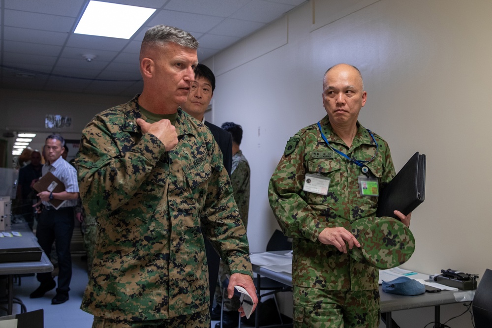U.S. Marine and Joint Staff Japan leadership tour bilateral coordination center during Resolute Dragon 25