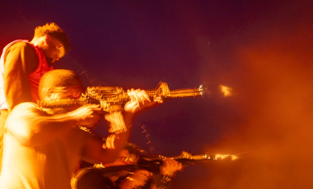 USS Dewey qualify Sailors in Small Arms Weapons