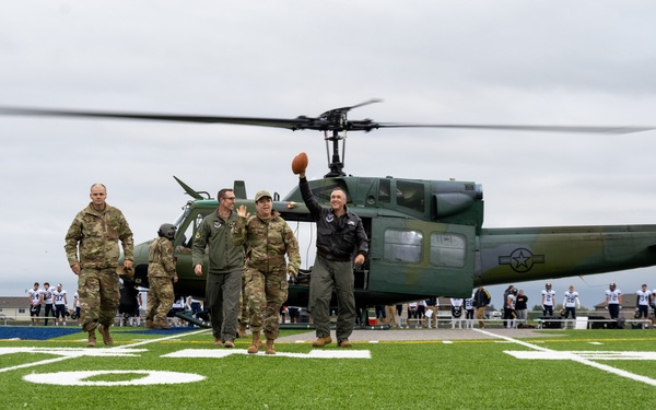 Gameball flies; Minot AFB brings airpower to Minot North Highschool kickoff