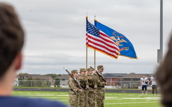 Gameball flies; Minot AFB brings airpower to Minot North Highschool kickoff