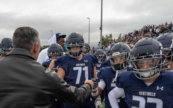 Gameball flies; Minot AFB brings airpower to Minot North Highschool kickoff