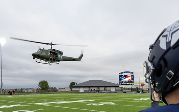 Gameball flies; Minot AFB brings airpower to Minot North Highschool kickoff