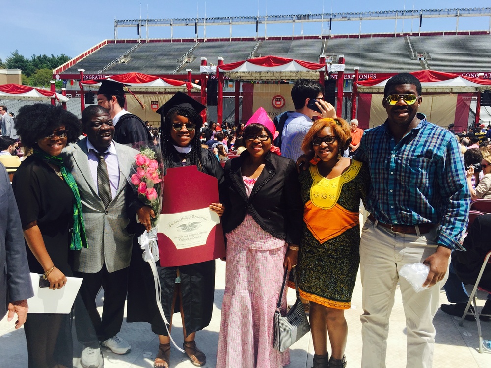 Gertrude with her family at graduation