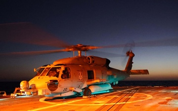 USS Roosevelt (DDG 80) and Helicopter Maritime Strike Squadron (HSM) 79 Conduct Flight Operations in the East Mediterranean Sea