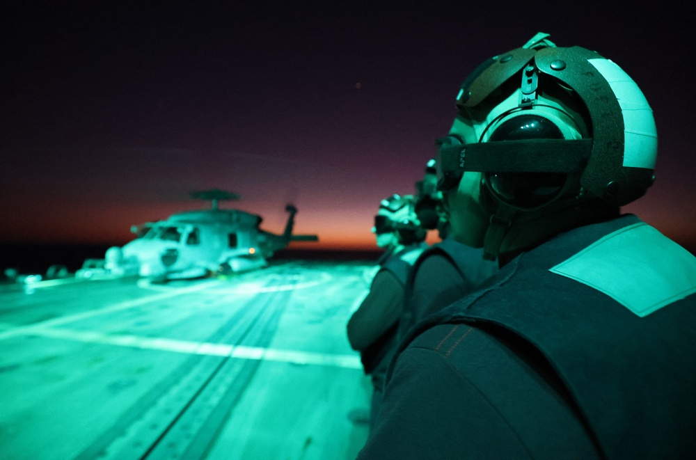 USS Roosevelt (DDG 80) and Helicopter Maritime Strike Squadron (HSM) 79 Conduct Flight Operations in the East Mediterranean Sea