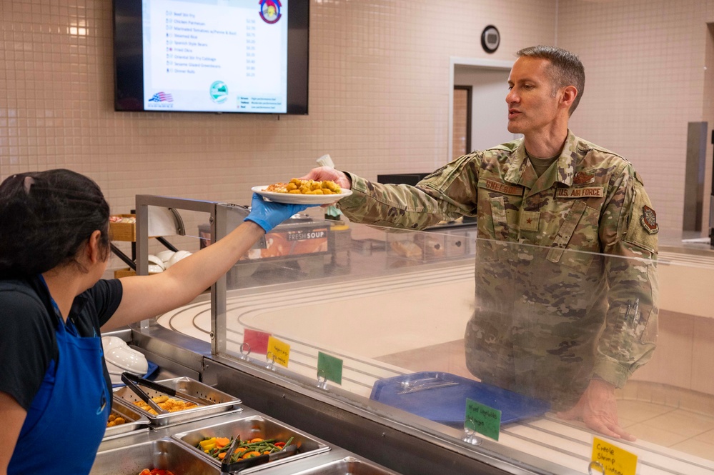 U.S. Air Force Expeditionary Center Commander Visits Olympic Dining Facility
