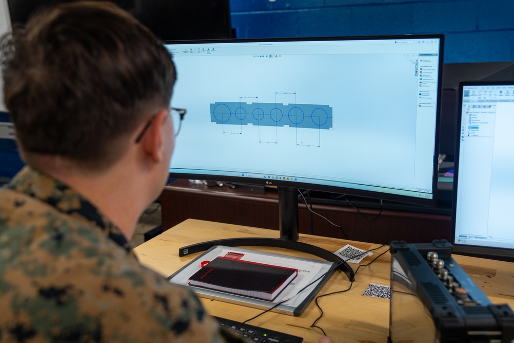 Cpl. Grant Morris Designs 3D-Printed Dust Cover During Additive Manufacturing Course