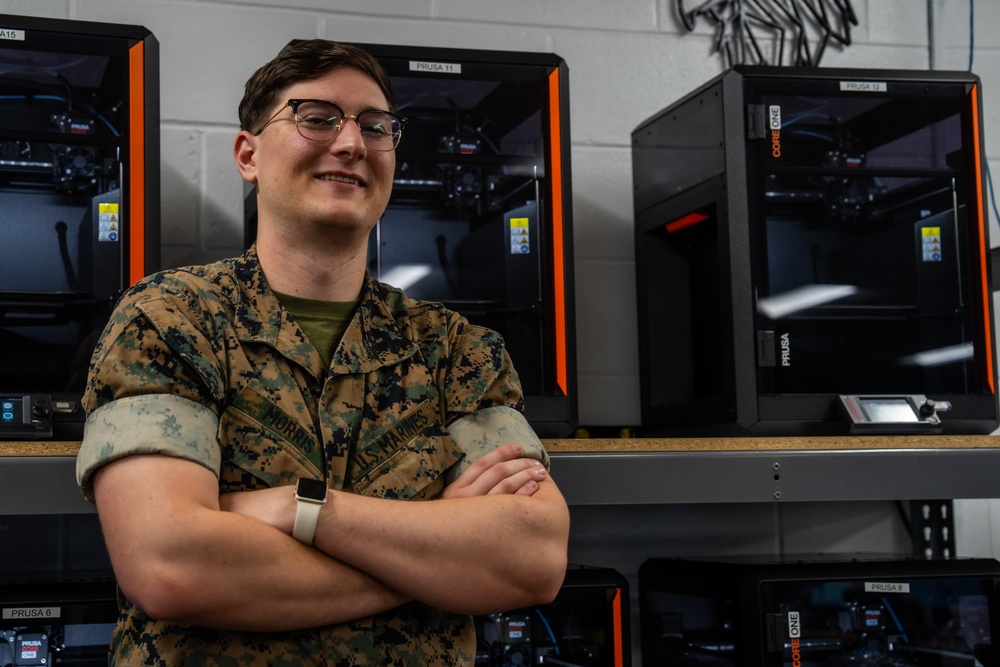 Cpl. Grant Morris Designs 3D-Printed Dust Cover During Additive Manufacturing Course
