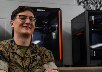 Cpl. Grant Morris Designs 3D-Printed Dust Cover During Additive Manufacturing Course
