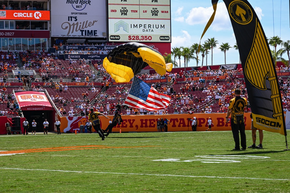 SOCOM Para-Commandos open Tampa Bay Buccaneers first home game of 50th season
