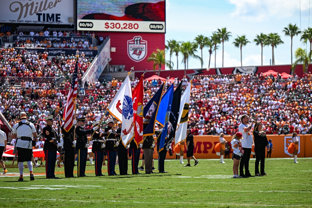 SOCOM Para-Commandos open Tampa Bay Buccaneers first home game of 50th season