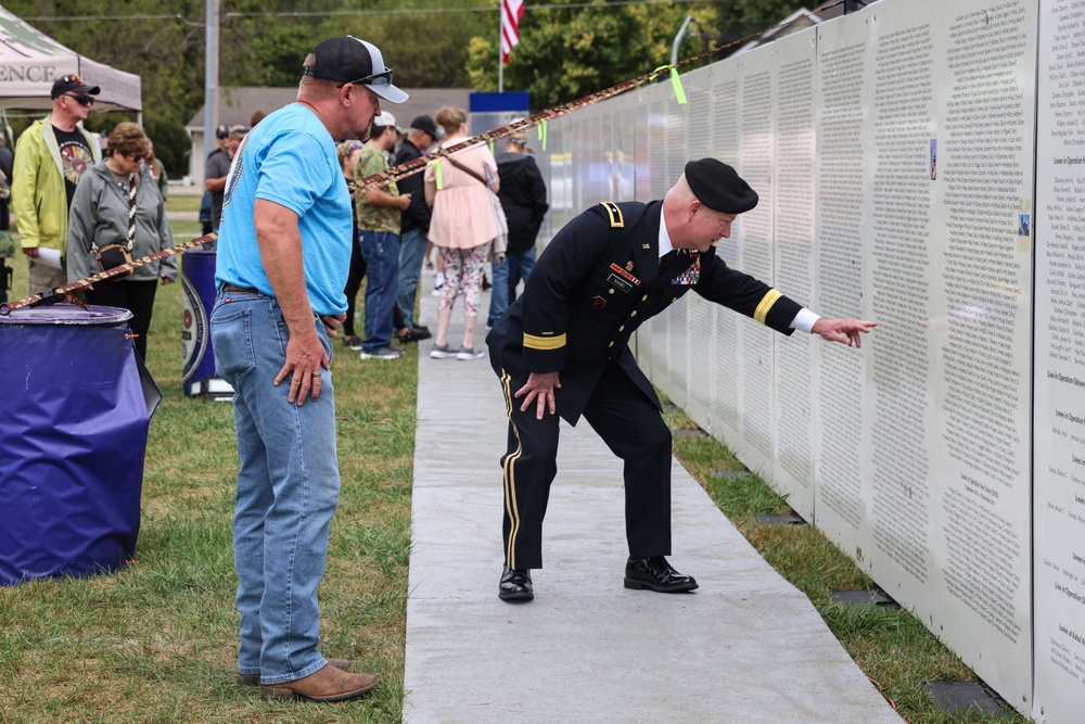 Iowa National Guard general honors fallen soldier on traveling memorial