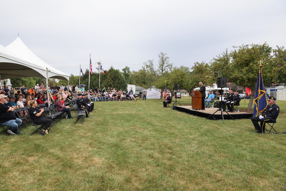 Attendees gather for Wall of Remembrance Ceremony in Solon, Iowa