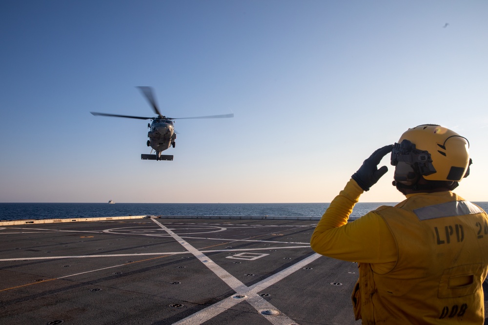 USS Arlington (LPD 24) Flight Operations with Spanish SH-60 Sea Hawks During UNITAS 2025
