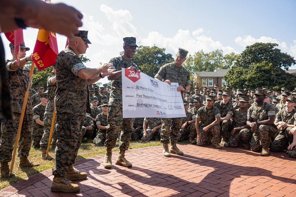 2nd Marine Division Wins MCCS 250th Ball Donation