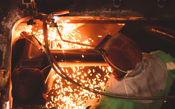 Ronald Reagan Sailors Stand Fire Watch as the Shipyard Works