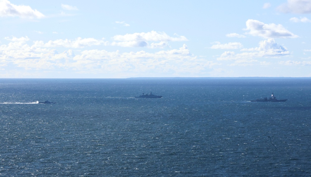 Neptune Strike Enhanced Vigilance Activity Ships Sail in Formation