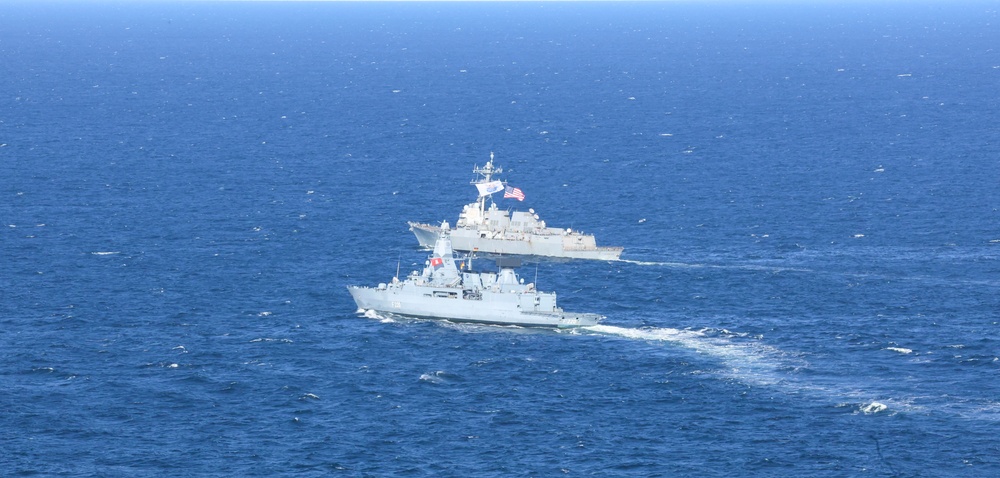 Neptune Strike Enhanced Vigilance Activity Ships Sail in Formation