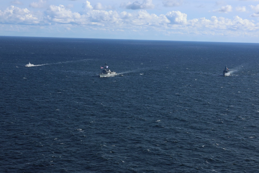 Neptune Strike Enhanced Vigilance Activity Ships Sail in Formation