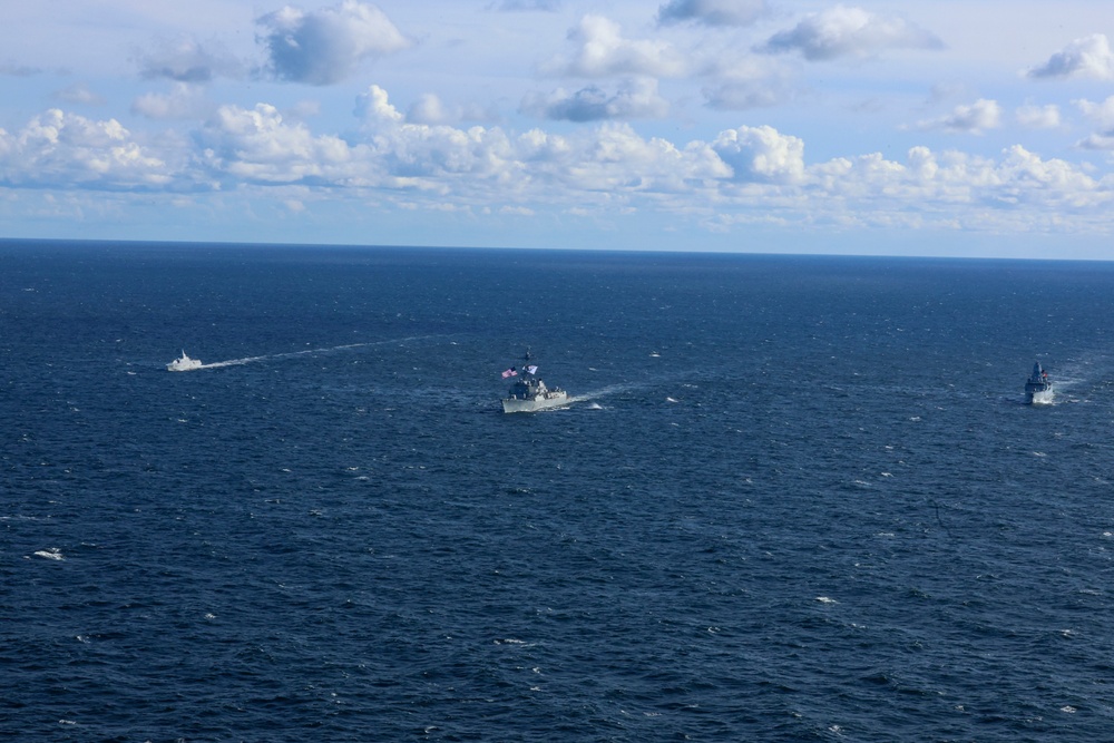 Neptune Strike Enhanced Vigilance Activity Ships Sail in Formation