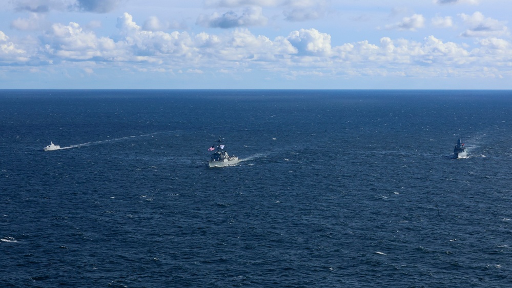 Neptune Strike Enhanced Vigilance Activity Ships Sail in Formation