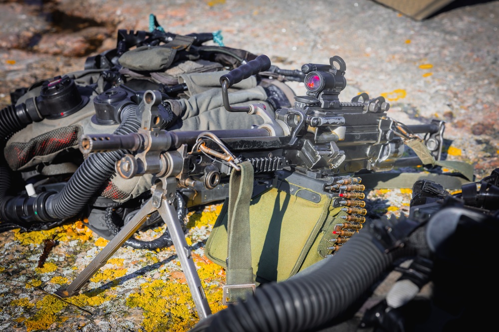 U.S. Marines conduct live fire combatant dive range with Swedish Partners