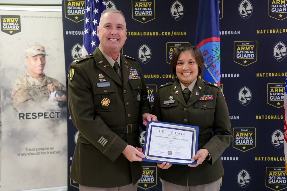 Major Christine San Agustin was promoted to her current rank