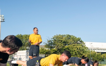 USS Tripoli Conducts the Physical Readiness Test