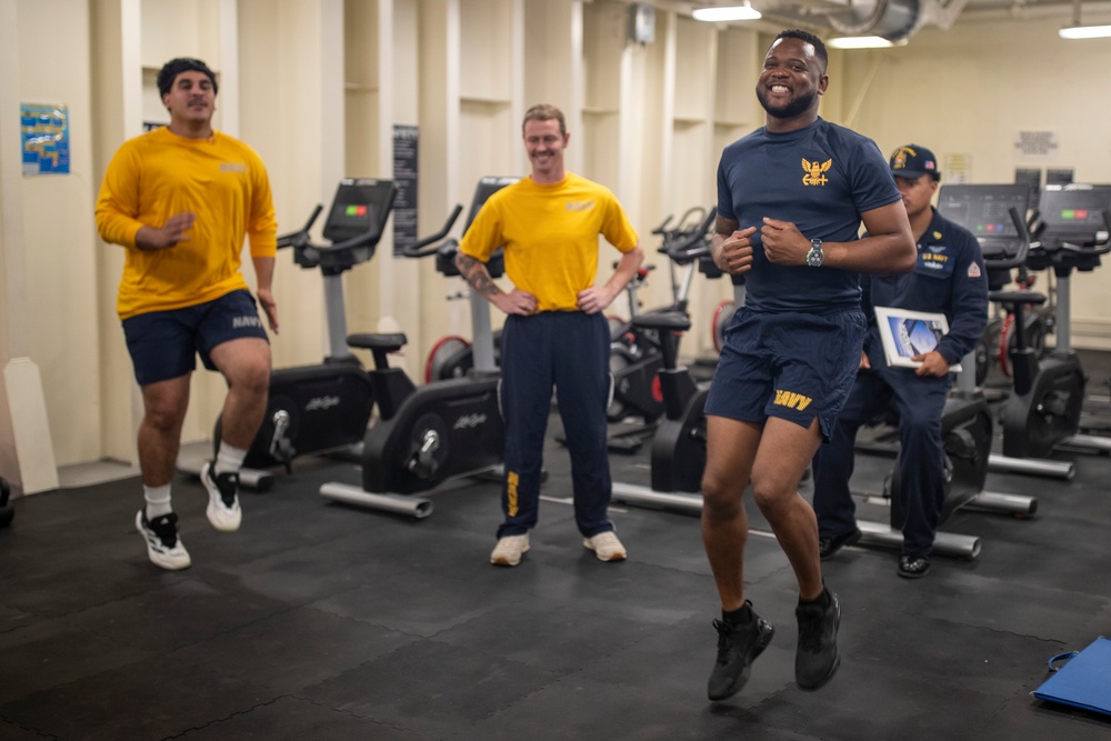 USS Tripoli Conducts the Physical Readiness Test