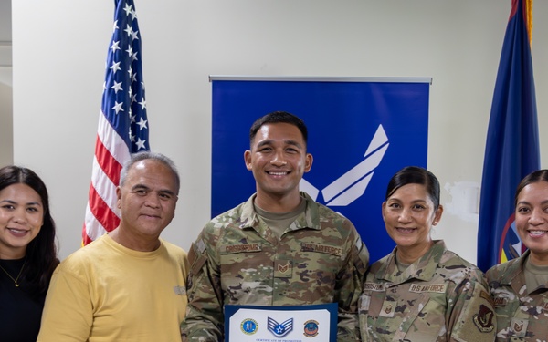 U.S. Air Force Staff Sgt. James Crisostomo was promoted to his current rank