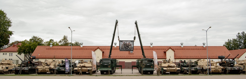 Allied vehicles on display during NATO ceremony