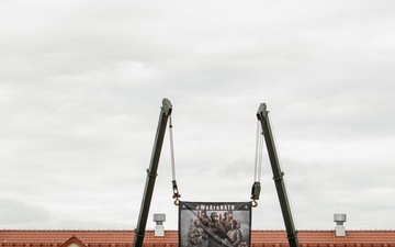 Allied vehicles on display during NATO ceremony