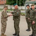 U.S. sergeant major receives award from Polish general during transfer of authority ceremony