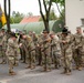 U.S. Soldiers don NATO battlegroup patches during transfer of authority