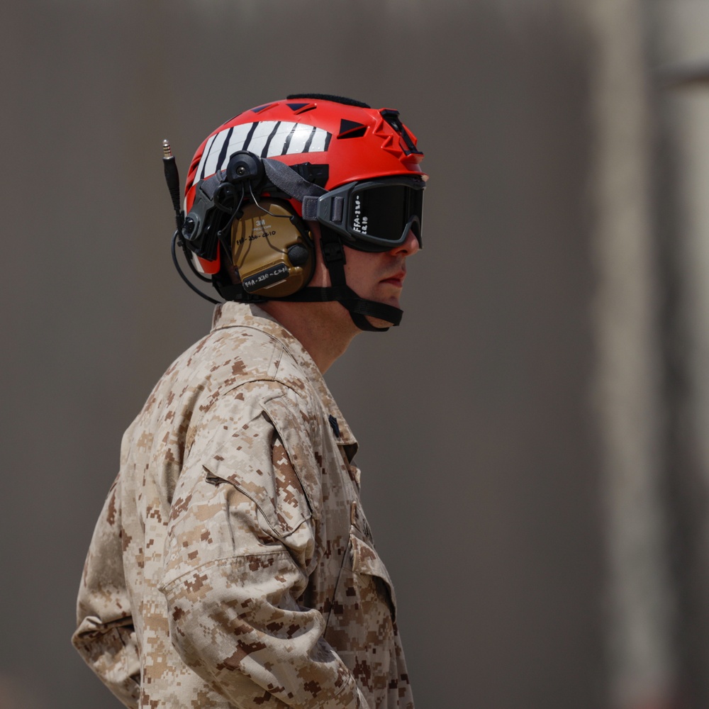 U.S. Marines with VMFA-542 conduct flight operations in the CENTCOM area of responsibility
