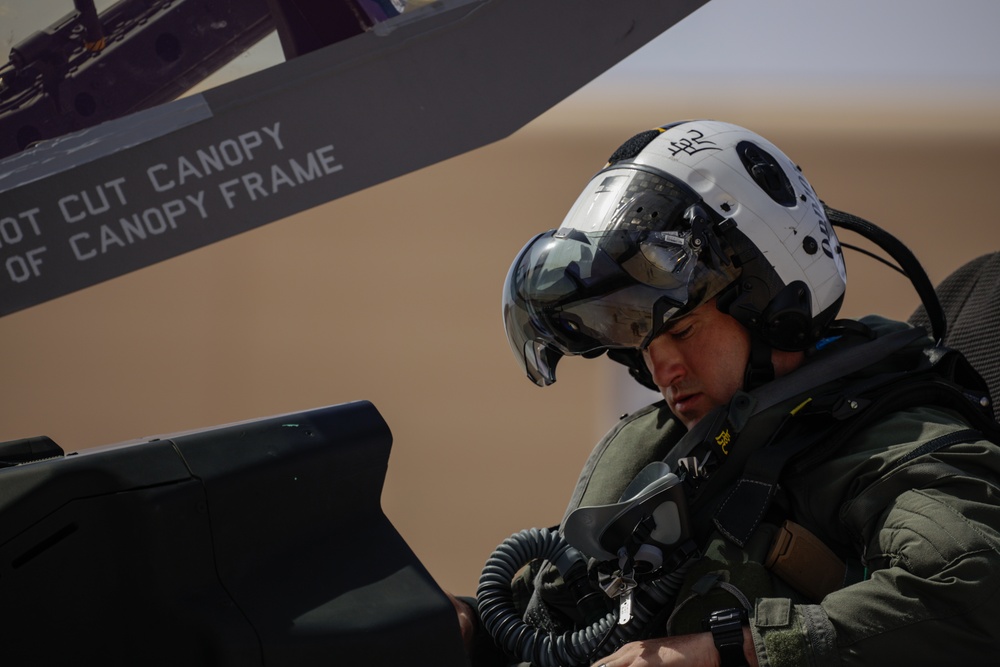 U.S. Marines with VMFA-542 conduct flight operations in the CENTCOM area of responsibility
