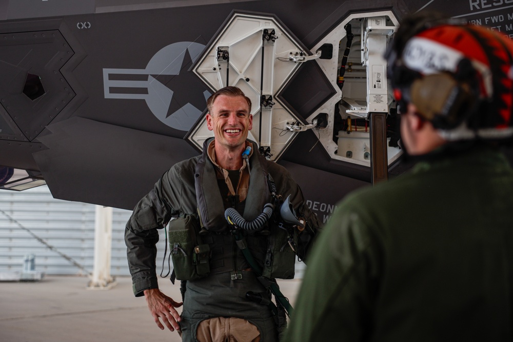 U.S. Marines with VMFA-542 conduct flight operations in the CENTCOM area of responsibility