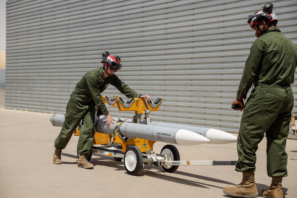 U.S. Marines with VMFA-542 conduct flight operations in the CENTCOM area of responsibility
