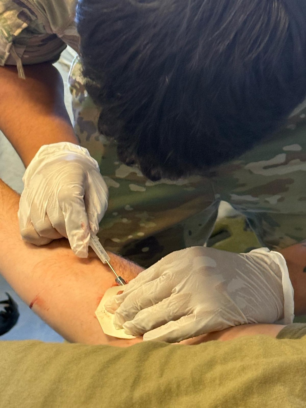 Paratroopers conduct walking blood bank during Exercise African Lion in Tunisia