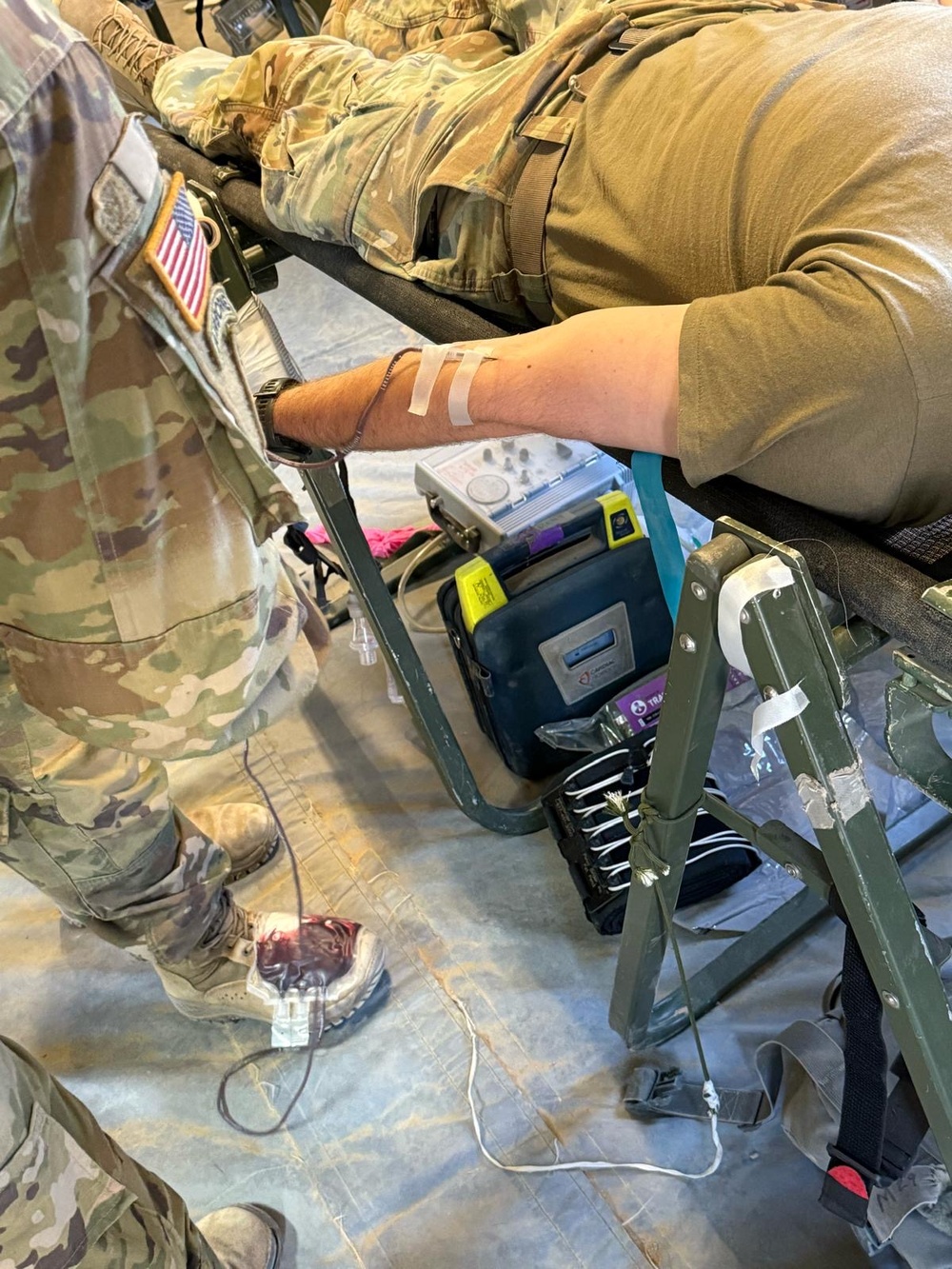 Paratroopers conduct walking blood bank during Exercise African Lion in Tunisia