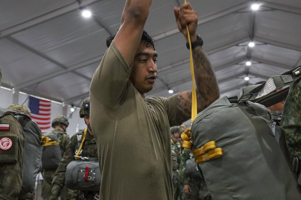 Quartermaster Rigger Ensures Allied Safety Ahead of Airborne Operations During Falcon Leap 25