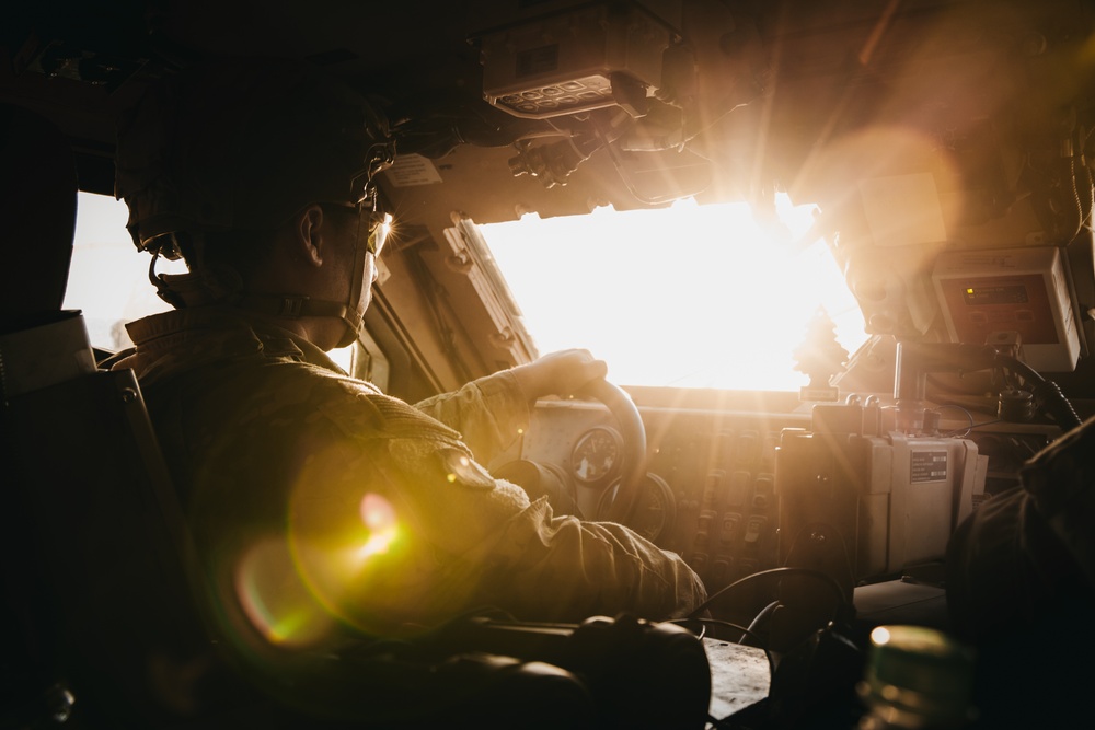 Soldier drives MRAP