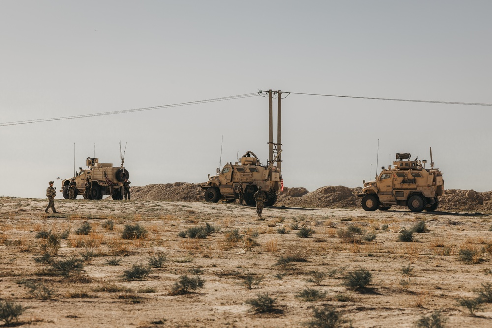 Iowa National Guard Soldiers secure a landing zone