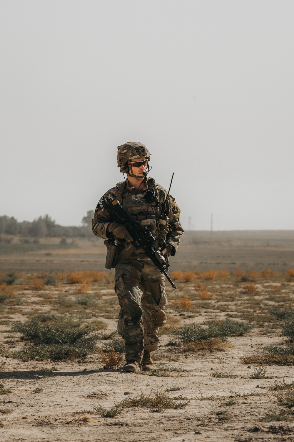 Iowa National Guard Soldier secures a landing zone