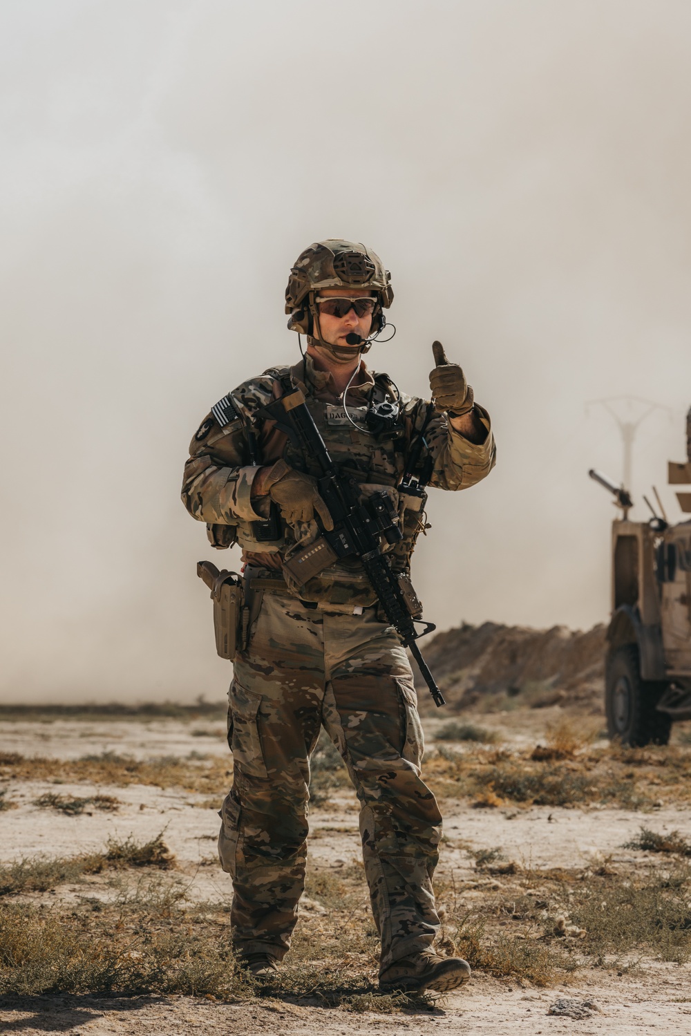 Iowa National Guard Soldier secures a landing zone