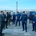 Rear Adm. Jeffrey Novak visits Coast Guard Station Los Angeles-Long Beach and the Incident Command Post for the Pier G container incident at the Port of Long Beach
