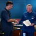 Rear Adm. Jeffrey Novak visits Coast Guard Station Los Angeles-Long Beach and the Incident Command Post for the Pier G container incident at the Port of Long Beach
