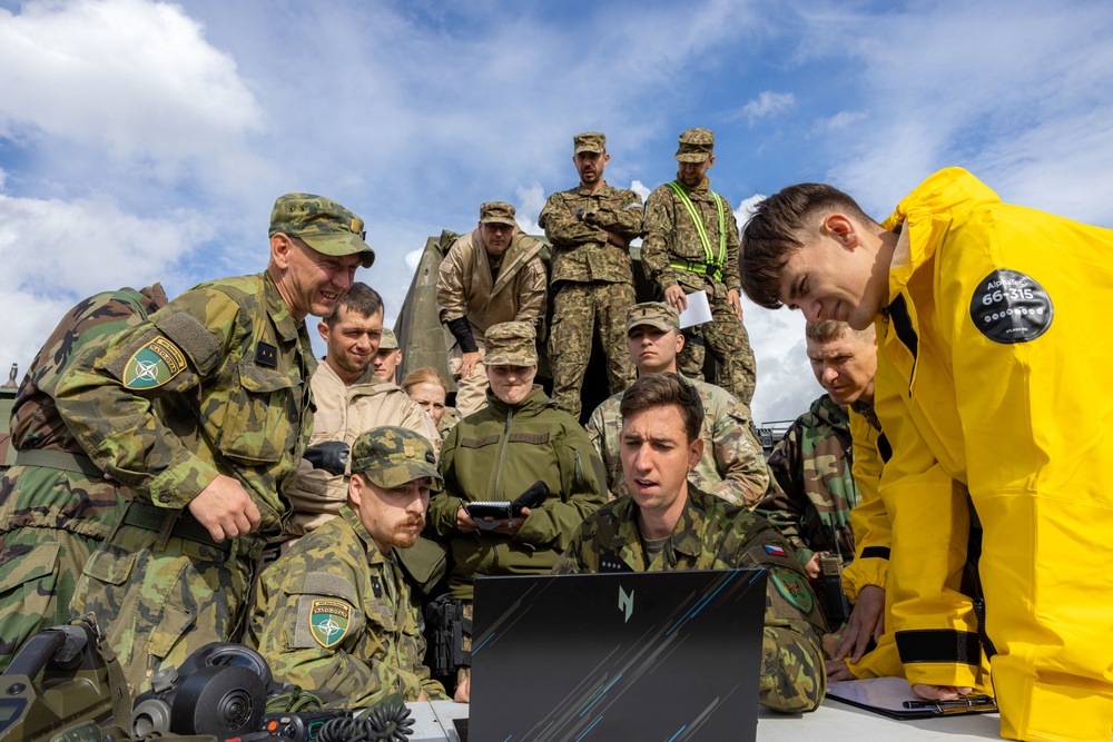 NATO Allies gather for a review during Engineer Thunder 2025