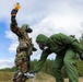 U.S. Army Soldier gets decontaminated at Engineer Thunder 2025